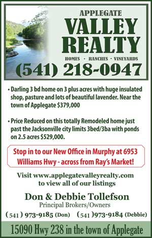 Clck on this ad for Applegate Valley Realty website