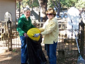 Cemetery Cleanup Day volunteers, Pat Dahl (l) and Vivienne Grant (r)