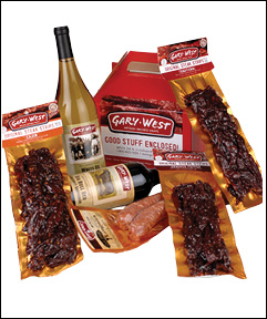 GARY WEST MEATS-Find a huge variety of world-famous beef jerky and steak strip ($3-$32), sausages ($6.75-$9), sauces, mustards, locally-made wines in-store or order online for worldwide delivery.
