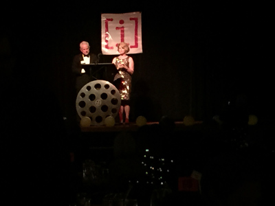 AIFF Acting Executive Director Cathy Dombi with Emcee Jerry Kenefick