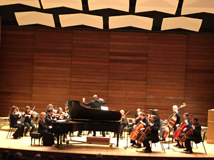 Pianist Jodi French and chamber orchestra, directed by Dr. Paul French, performing Gabriel Fauré's Eclogue, in The Passing of Time concert at S.O.U. Recital Hall, Ashland, OR on Feb. 8, 2015