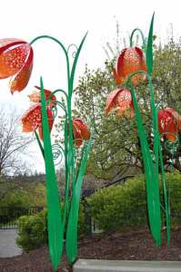 Newest addition to the Britt Gardens: “Brittilaria” sculpture by artist Cheryl D. Garcia]
