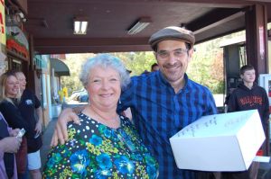 Applegate Store & Cafe owner Maryanna Reynolds with actor Ty Burrell