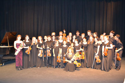 The Siskiyou Violins with conductor Faina Podolnaya. Ms. Sheibani will be performing with this award winning string ensemble in concerts on June 7 and 11. 