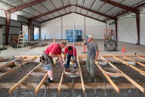 Pouring the floor at Naumes Crush and Fermentation in Medford, set to open August 1.