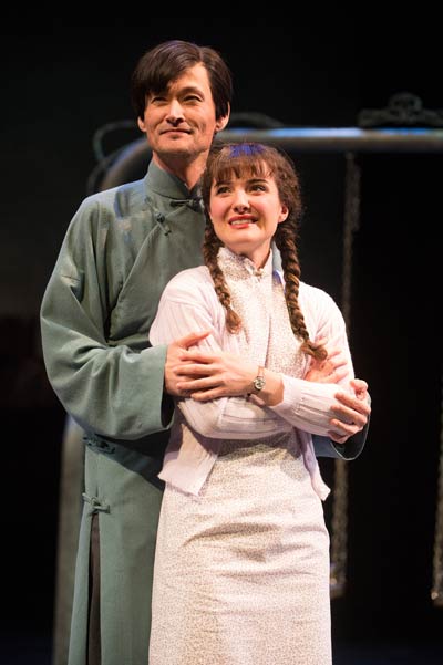 Young lovers Jiang (Cristofer Jean) and Yun (Kate Hurster) in Secret Love play in OSF’s Secret Love In Peach Blossom Land