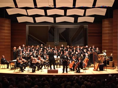 Baritone Dan Gibbs and the Southern Oregon Repertory Singers, directed by Dr. Paul French, singing the Libera Me movement of Gabriel Fauré's Requiem in The Passing of Time concert at S.O.U. Recital Hall, Ashland, OR on Feb. 8, 2015