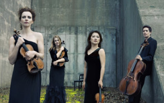Daedalus Quartet-violinist Matilda Kaul, violist Jessica Thompson, violinist Min-Young Kim, and cellist Thomas
