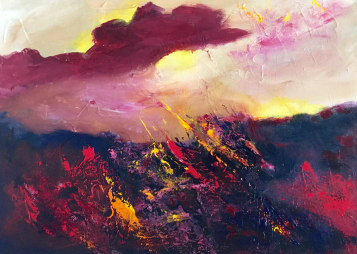 “Fire and Light,” acrylic painting by Patrick Beste