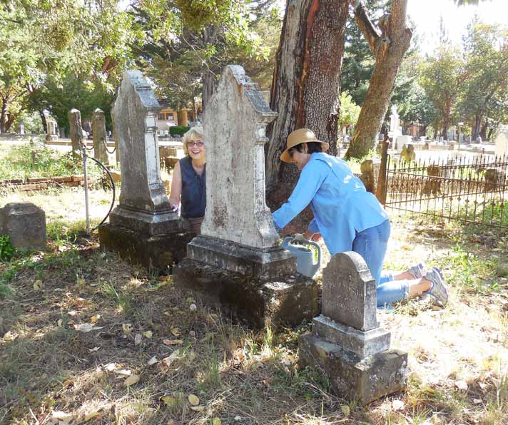 Linda DeWald and Trudy Pasquale at June 2015 Marker Cleaning. Photo: Mary Siedlecki