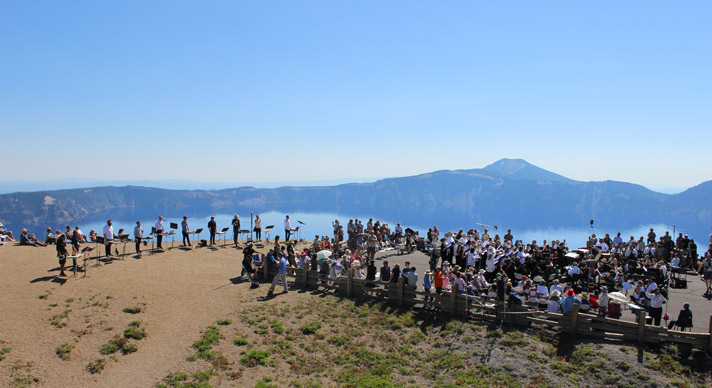 Britt Orchestra at Crater Lake National Park, July 2015. Photo by Jim Teece